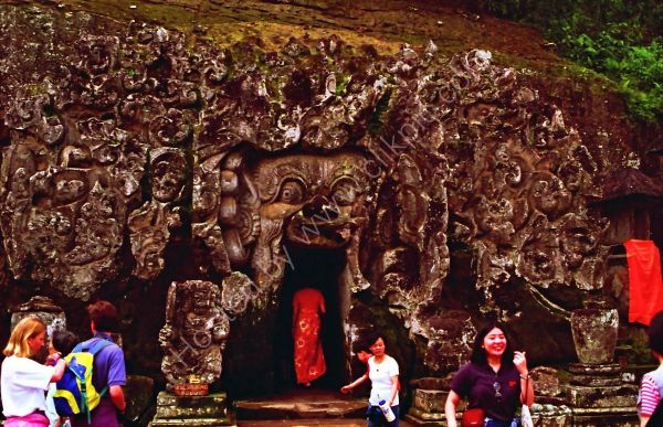 Carved Rock Entrance, Temple in Mountains, Bali